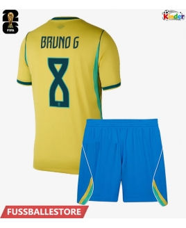 Günstige Brasilien Bruno Guimaraes #8 Heimtrikotsatz Kinder WM 2026 Kurzarm (+ Kurze Hosen)